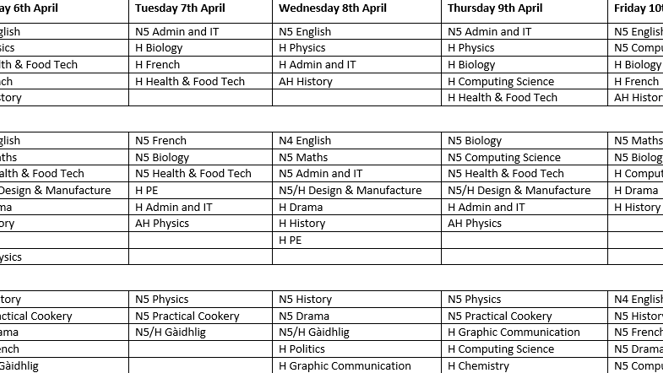 Master Timetable (Accessible)